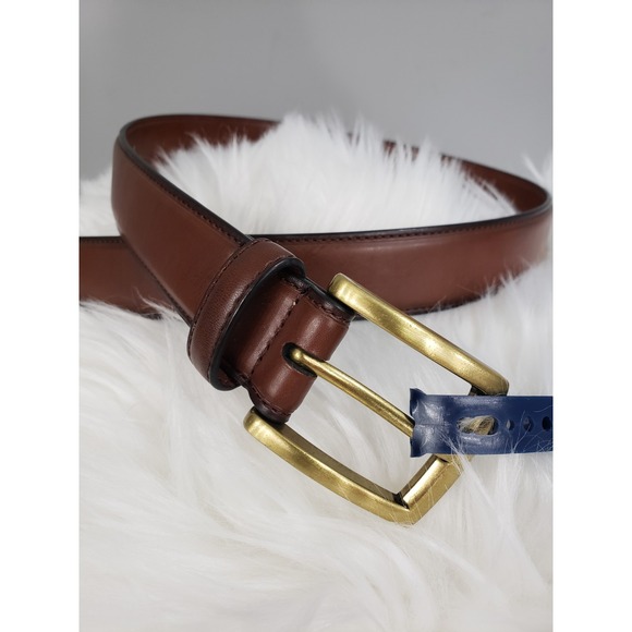 NEW - Club Room men's brown belt solid brass buckle size 34 - Picture 1 of 6